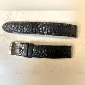 Michele 18mm black with silver watch band